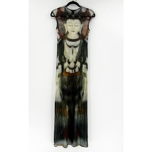 Vivienne Tam Rare Kuan Yin buddha Maxi Dress MINT Condtion S - Picture 3 of 4